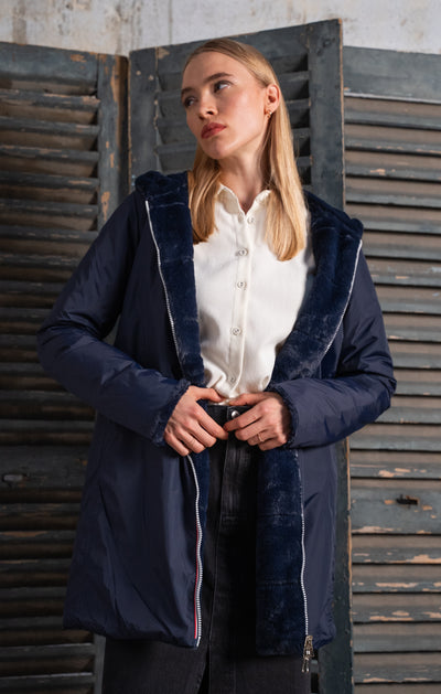 imperméable femme doublé #couleur_marine