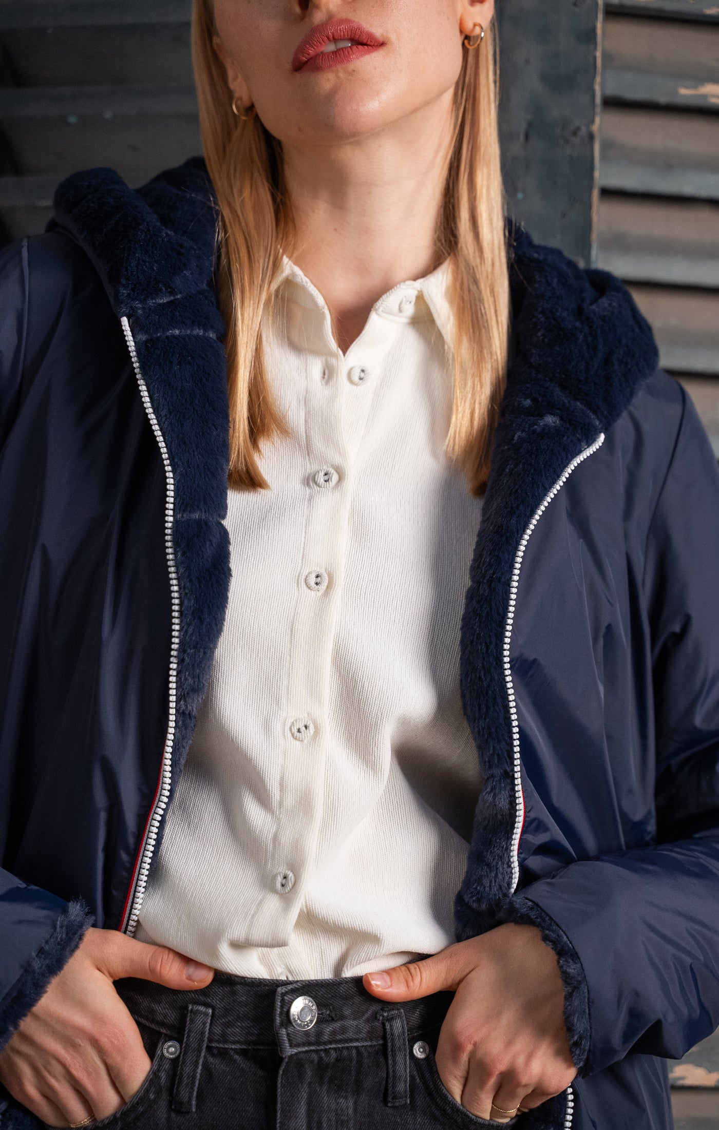 imperméable femme doublé #couleur_marine