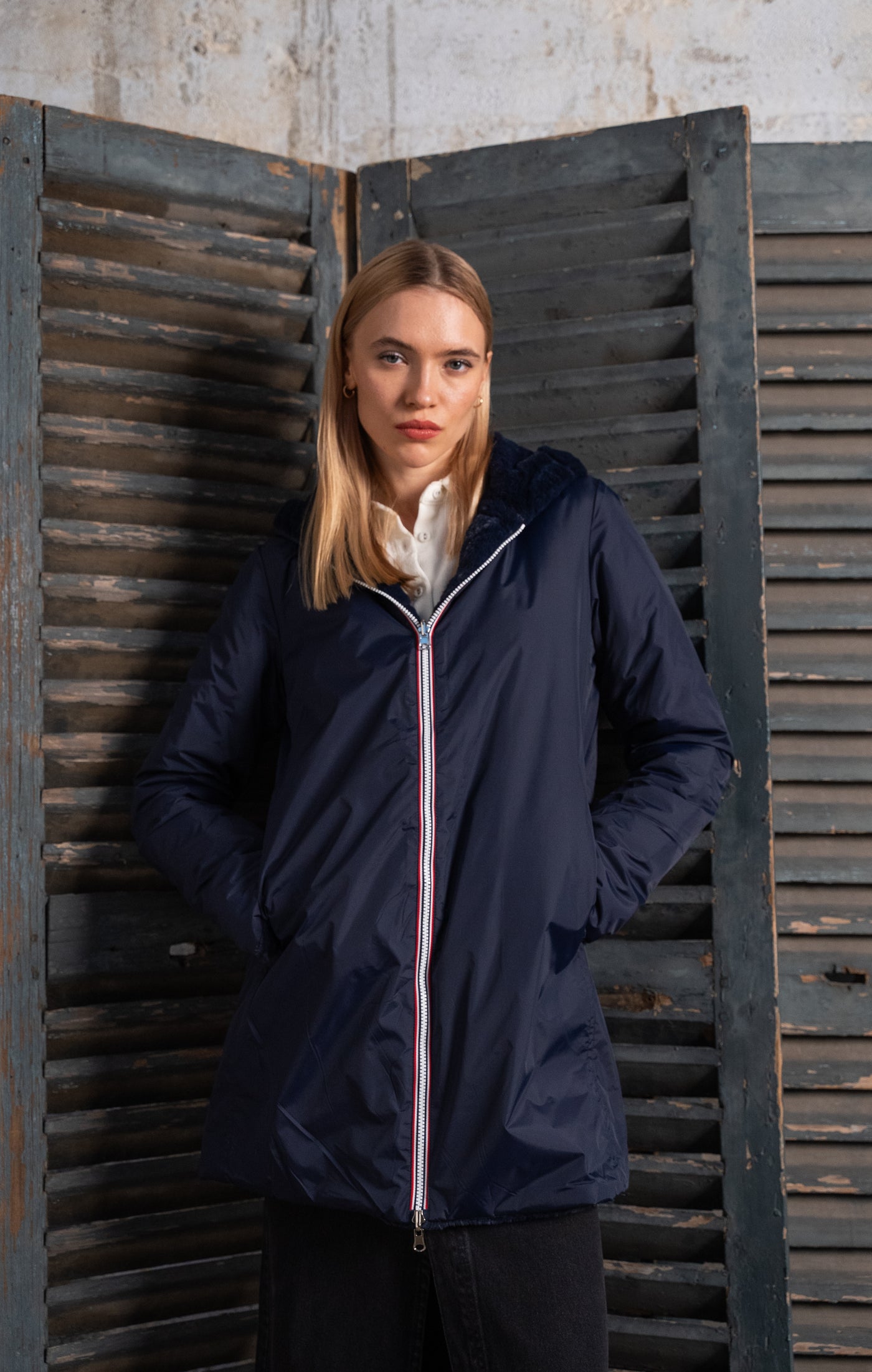 imperméable femme doublé #couleur_marine