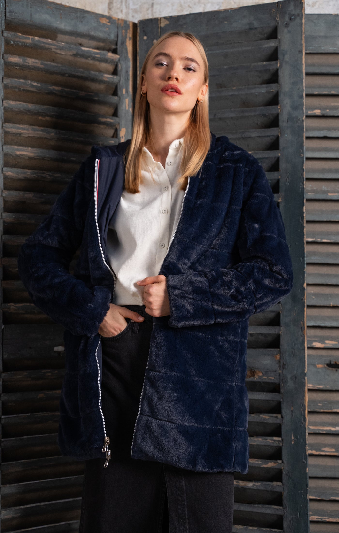 imperméable femme doublé #couleur_marine