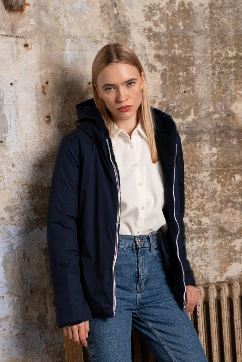 Blouson style daim à col fourré • Mon Blouson