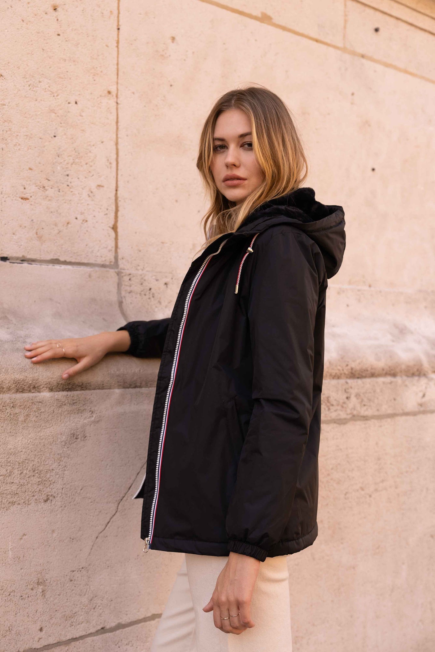 Impermeable fourré femme #couleur_noir