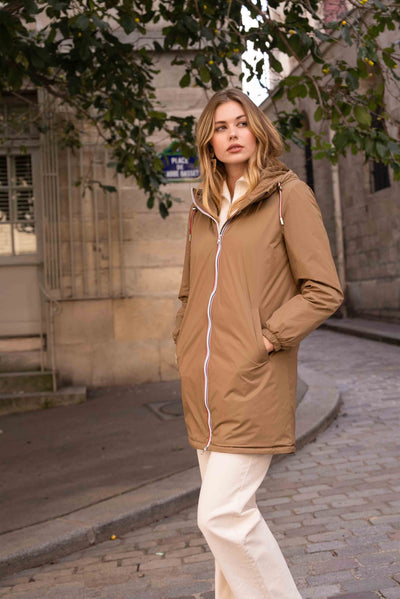 parka fourrée femme #couleur_camel