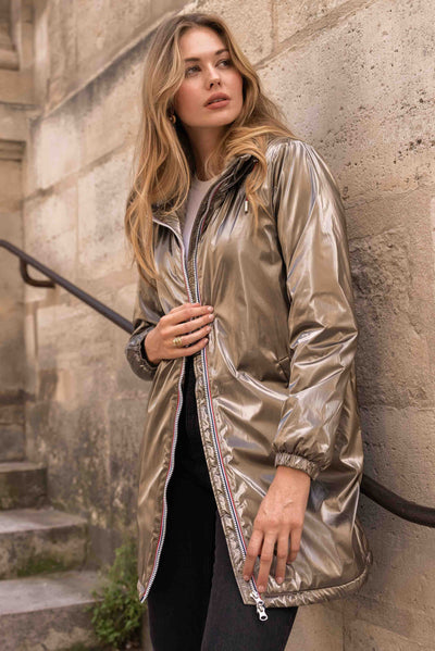 parka fourrée femme #couleur_bronze