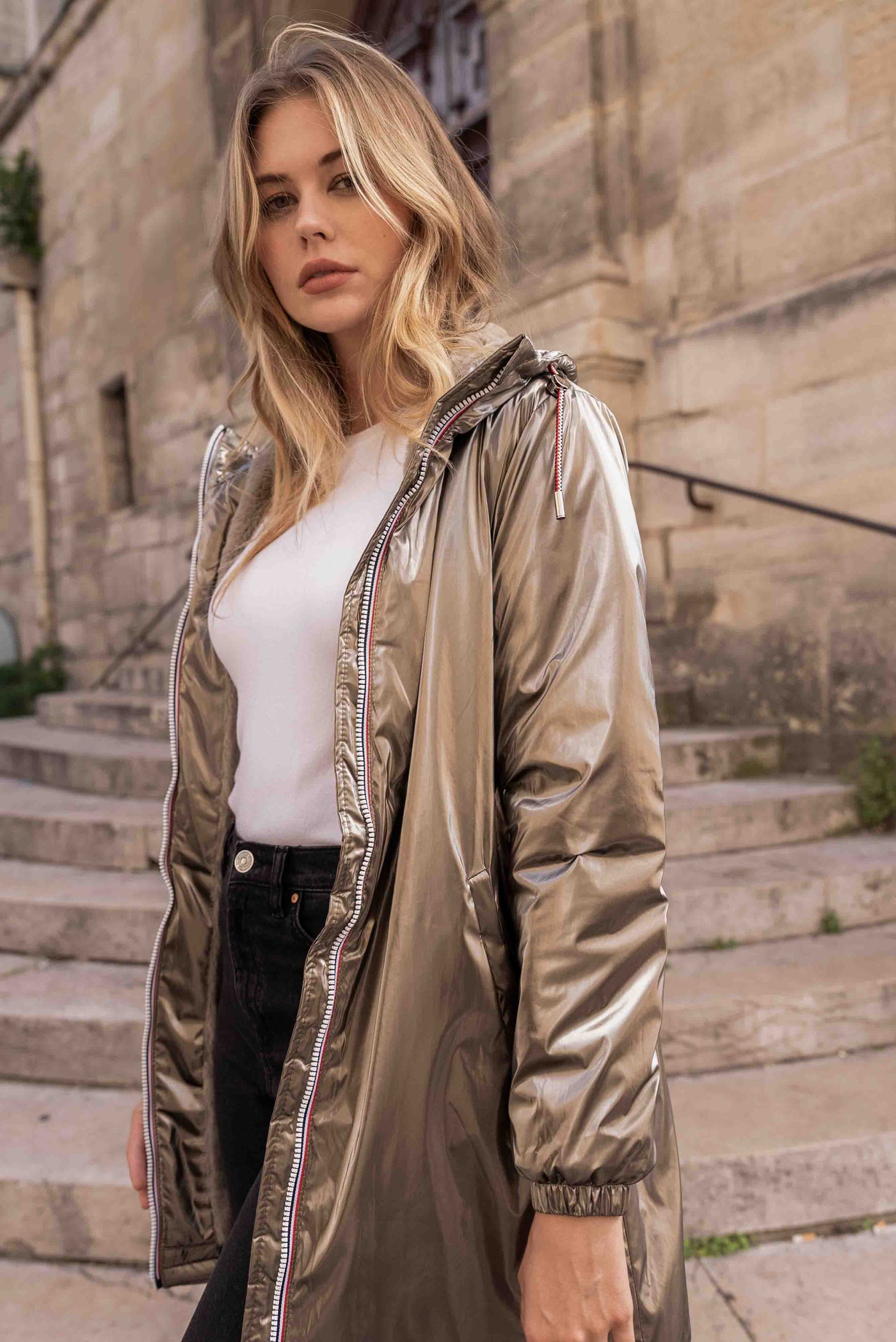 parka fourrée femme #couleur_bronze