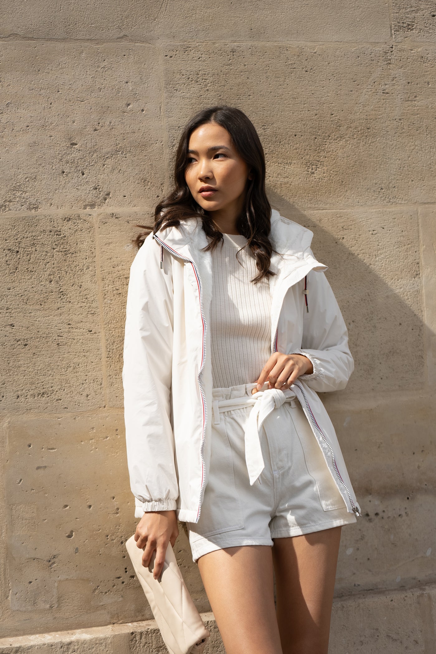 Impermeable fourré femme #couleur_blanc