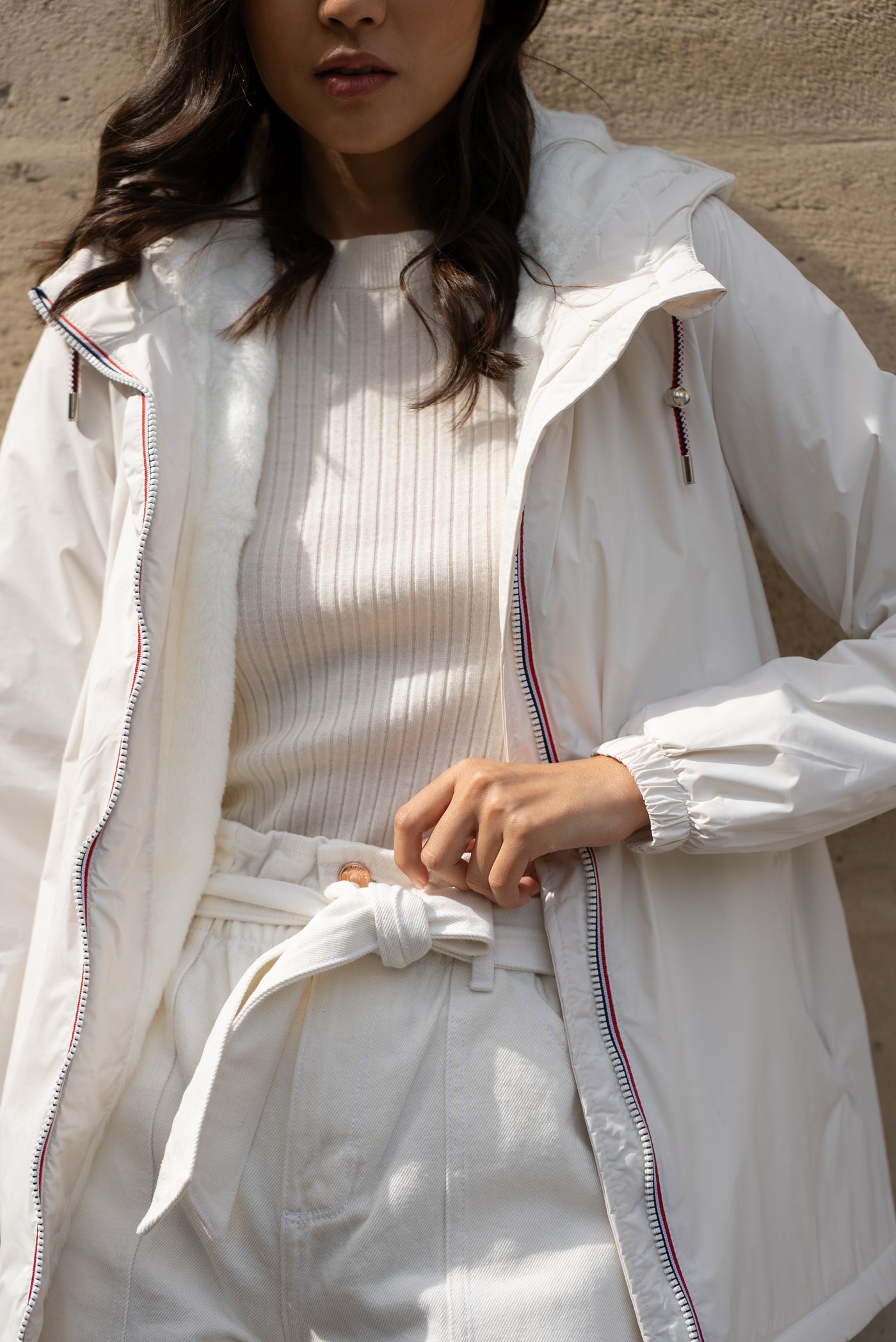 Impermeable fourré femme #couleur_blanc