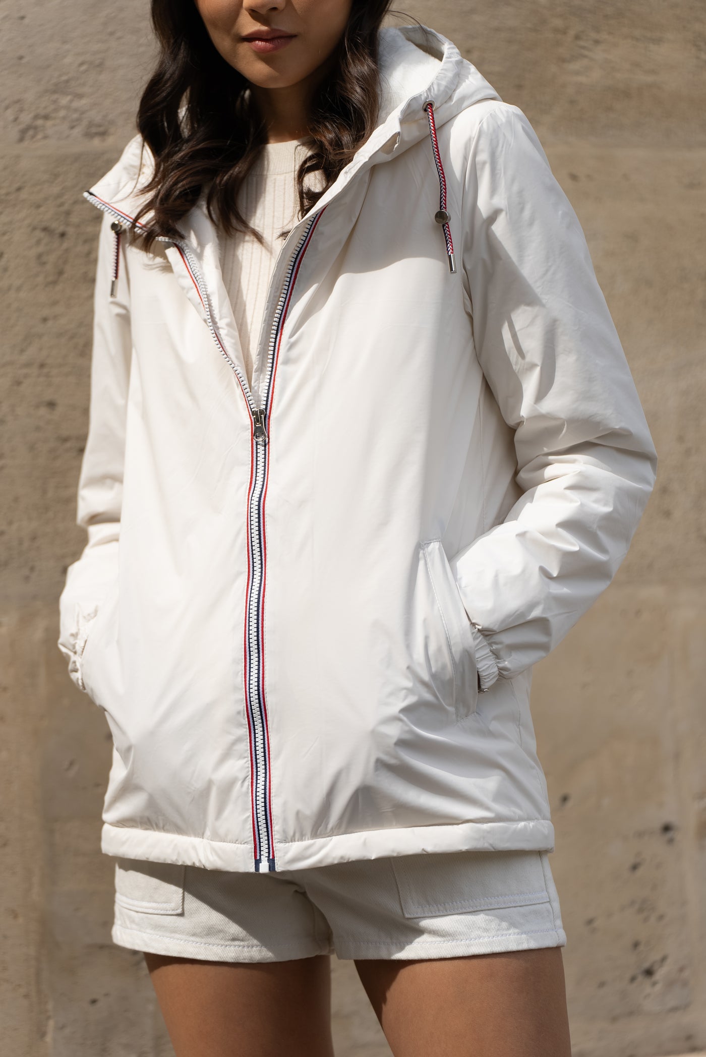 Impermeable fourré femme #couleur_blanc