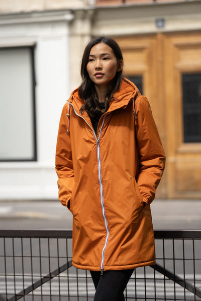 parka fourrée femme #couleur_brique