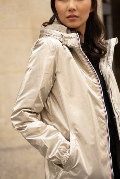 Impermeable fourré femme #couleur_or