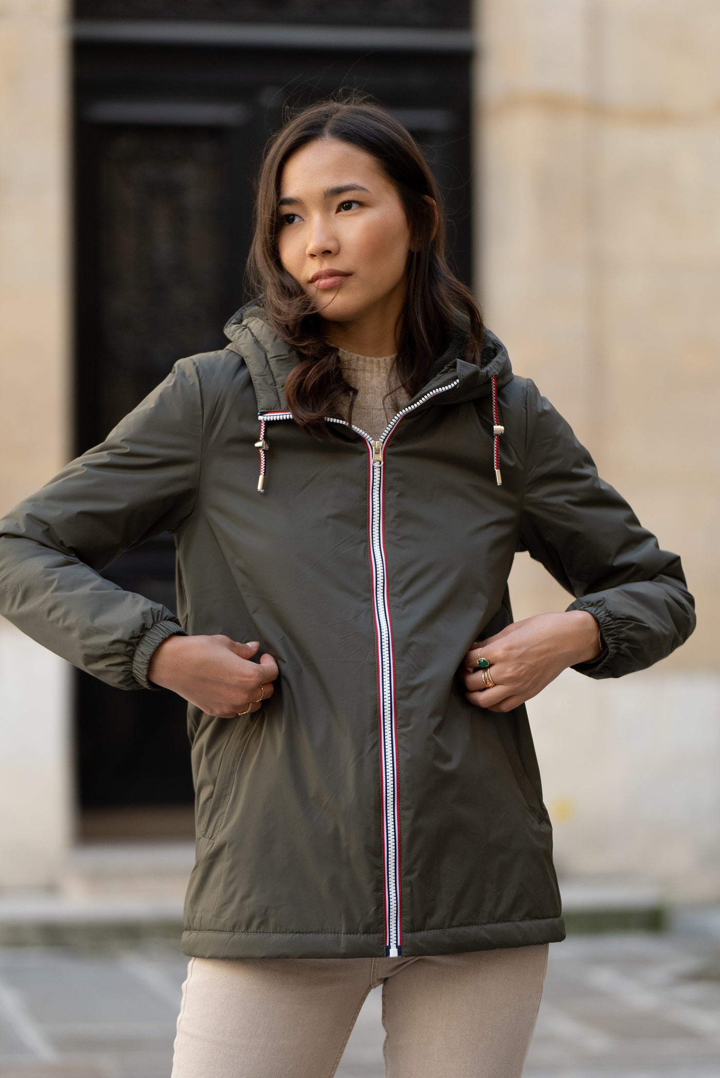 Imperméable fourré mi-long