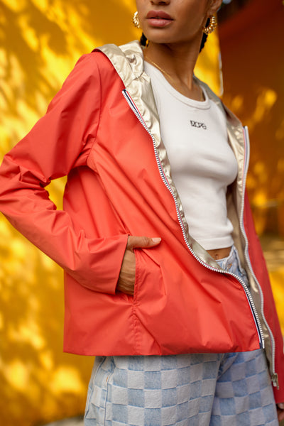 imperméable réversible femme Laura Jo #couleur_corail