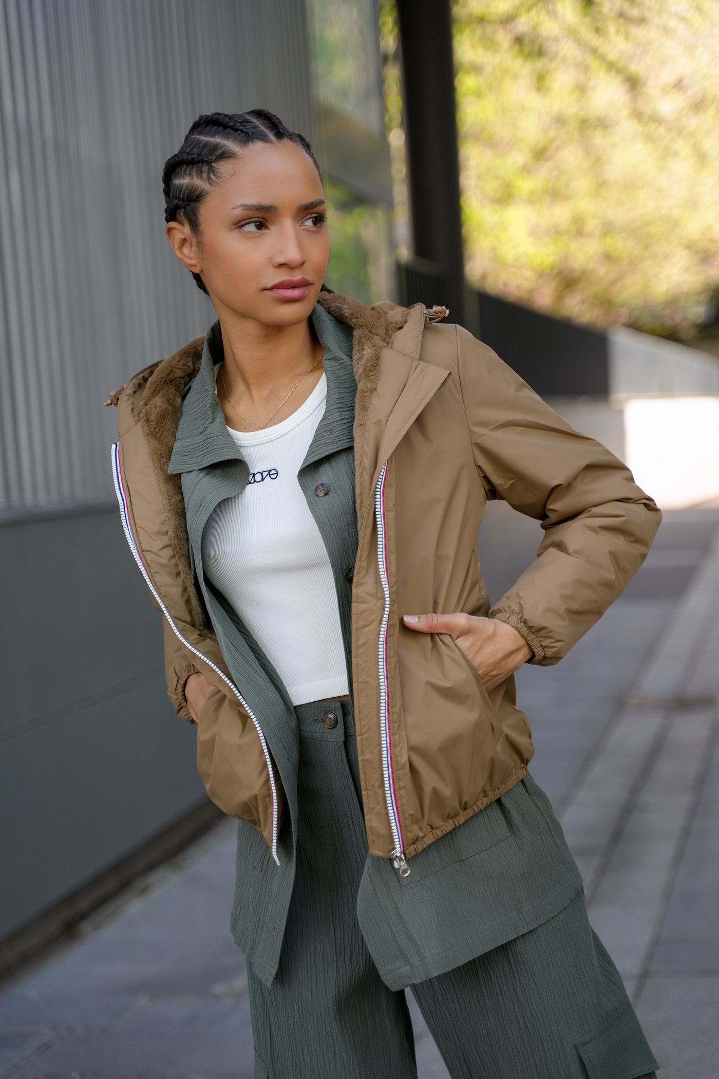 Imperméable fourré femme | Laura Jo #couleur_camel