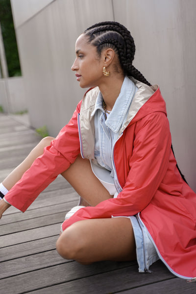 impermeable reversible femme #couleur_corail