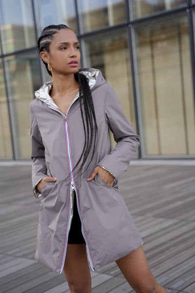 Imperméable réversible | Laura Jo #couleur_taupe