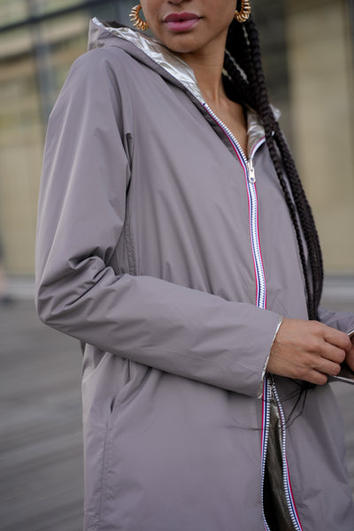 Imperméable réversible | Laura Jo #couleur_taupe