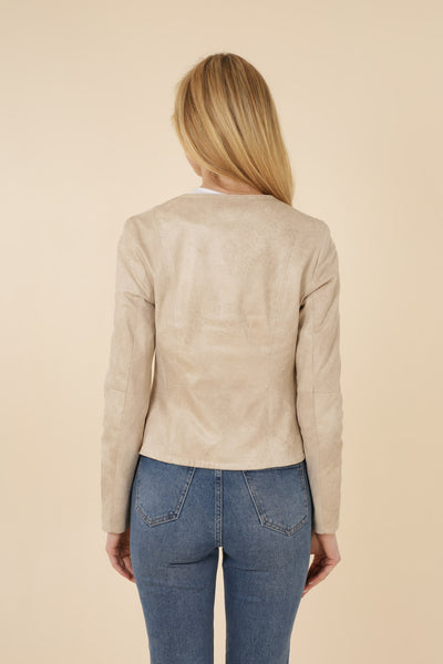 Veste en suedine femme Laura Jo #couleur_beige