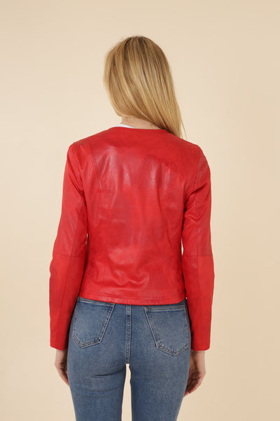 Veste en suedine femme Laura Jo #couleur_rouge