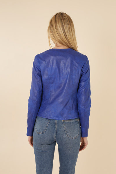 Veste en suedine femme Laura Jo #couleur_bleu-vif