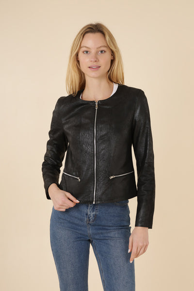 Veste en suedine femme Laura Jo #couleur_noir