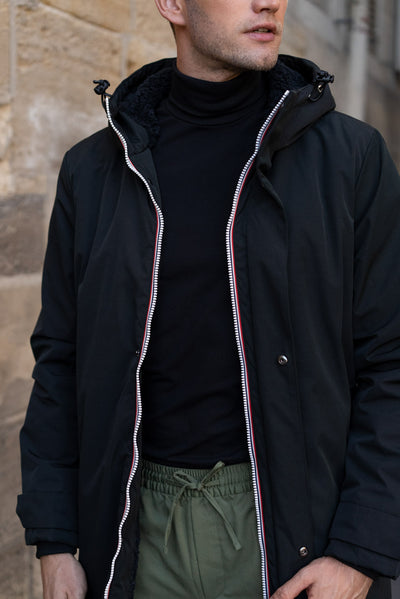 Parka longue homme #couleur_noir