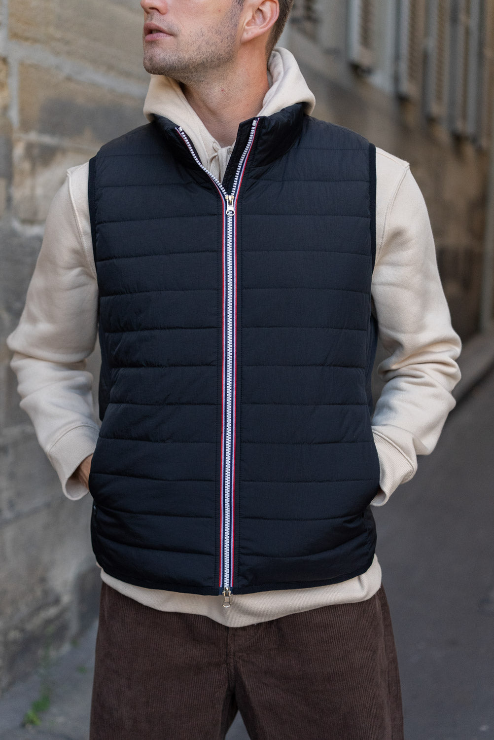 Bleu Blanc Rouge Doudoune Sans Fermeture Tommy Jeans Doudoune