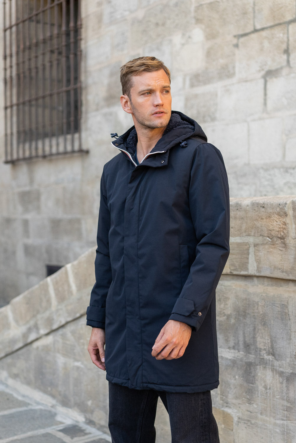 Parka longue homme #couleur_marine