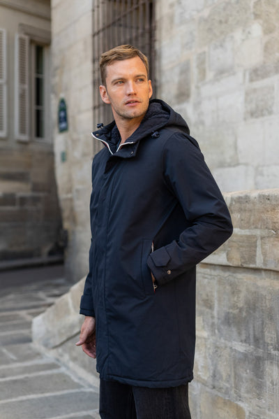 Parka longue homme #couleur_marine