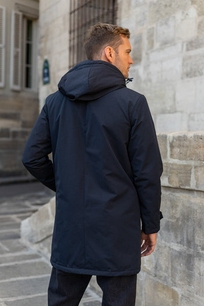 Parka longue homme #couleur_marine