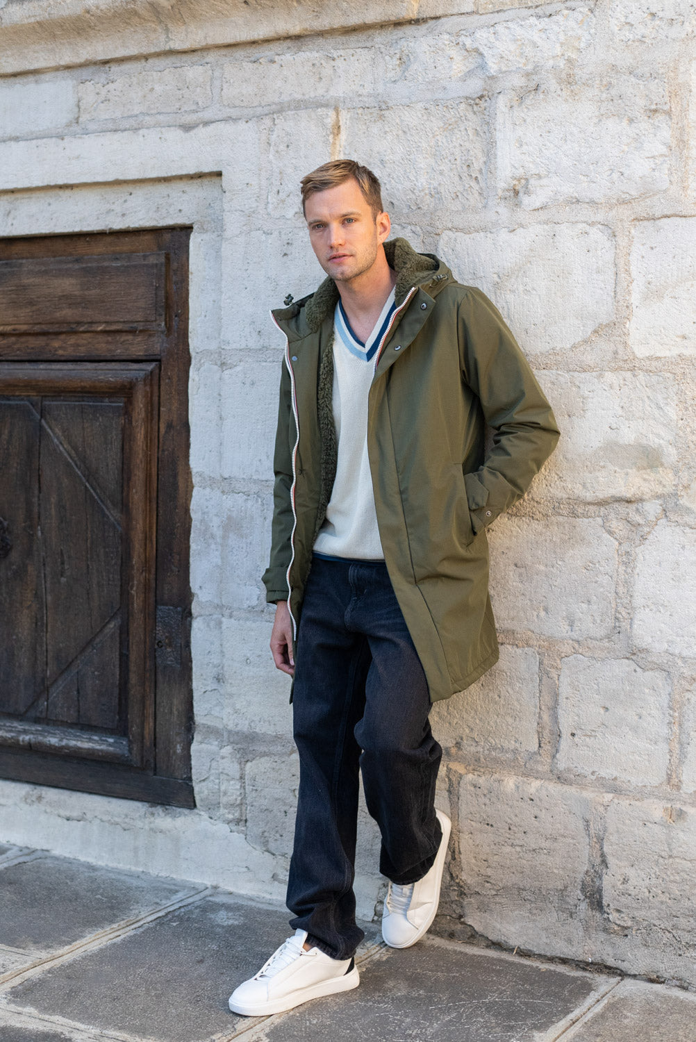 Parka longue homme #couleur_kaki