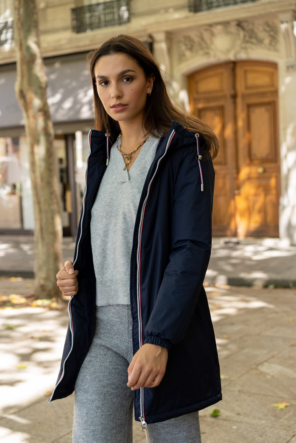 parka fourrée femme #couleur_marine