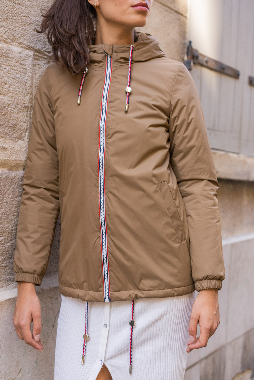 Impermeable fourré femme #couleur_camel