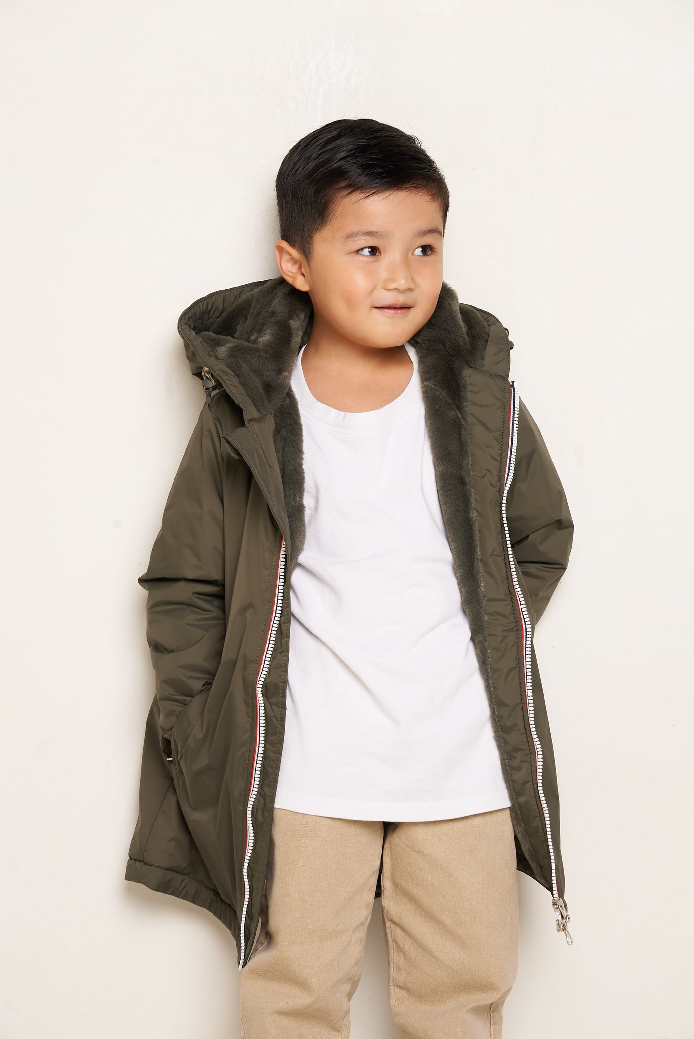 parka fourrure enfant #couleur_kaki