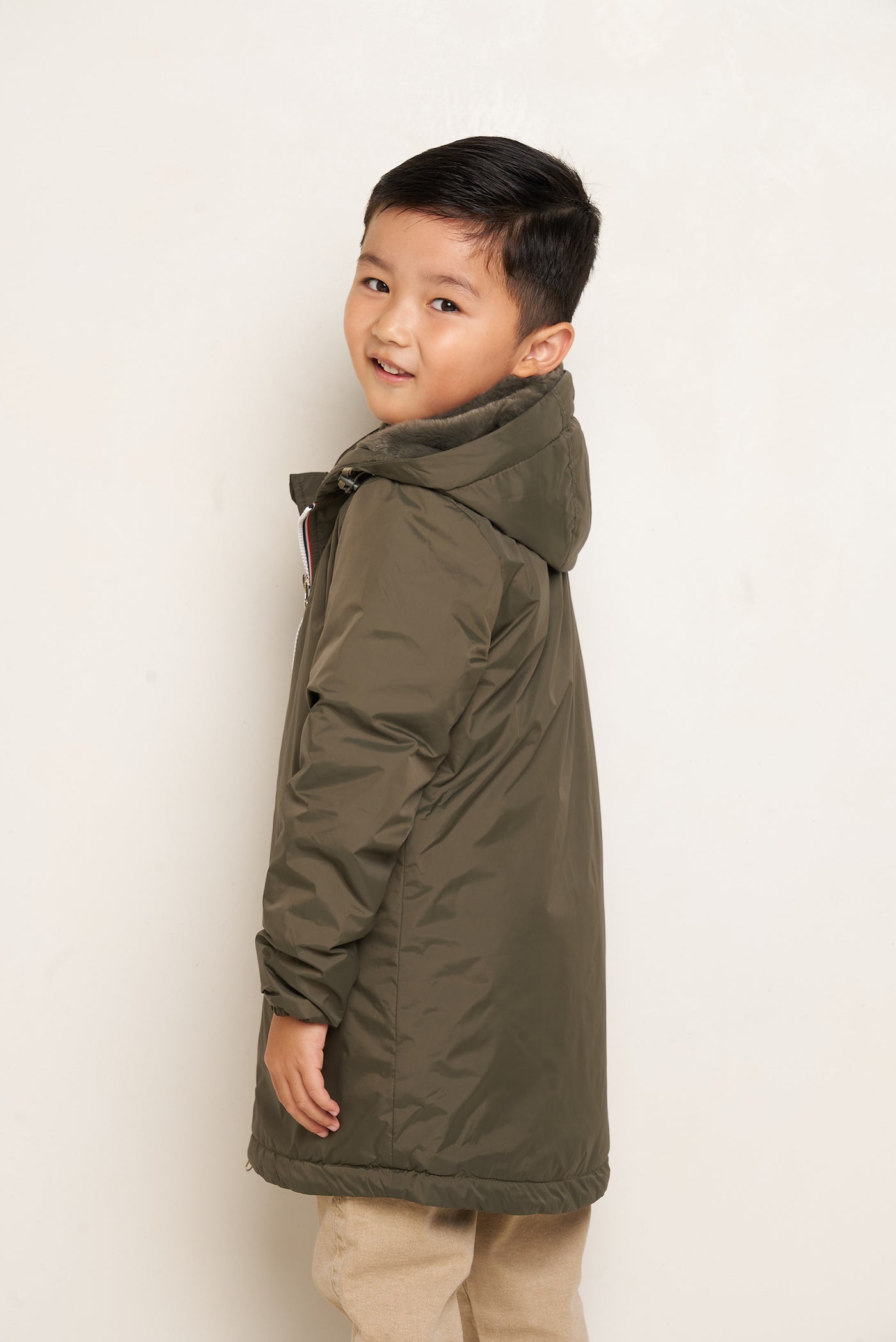 parka fourrure enfant #couleur_kaki