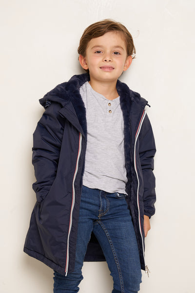 parka fourrure enfant #couleur_marine