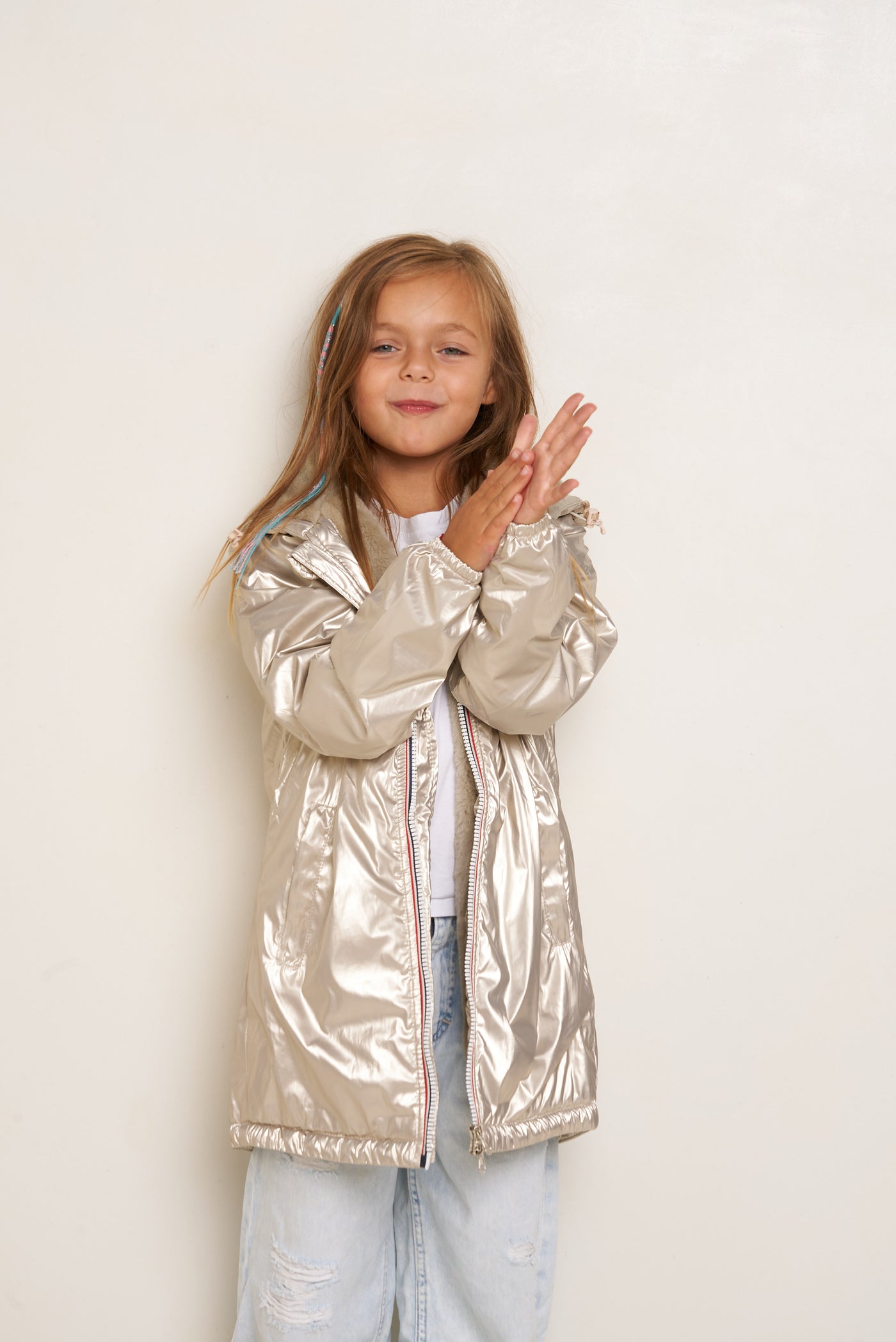 parka fourrure enfant #couleur_or