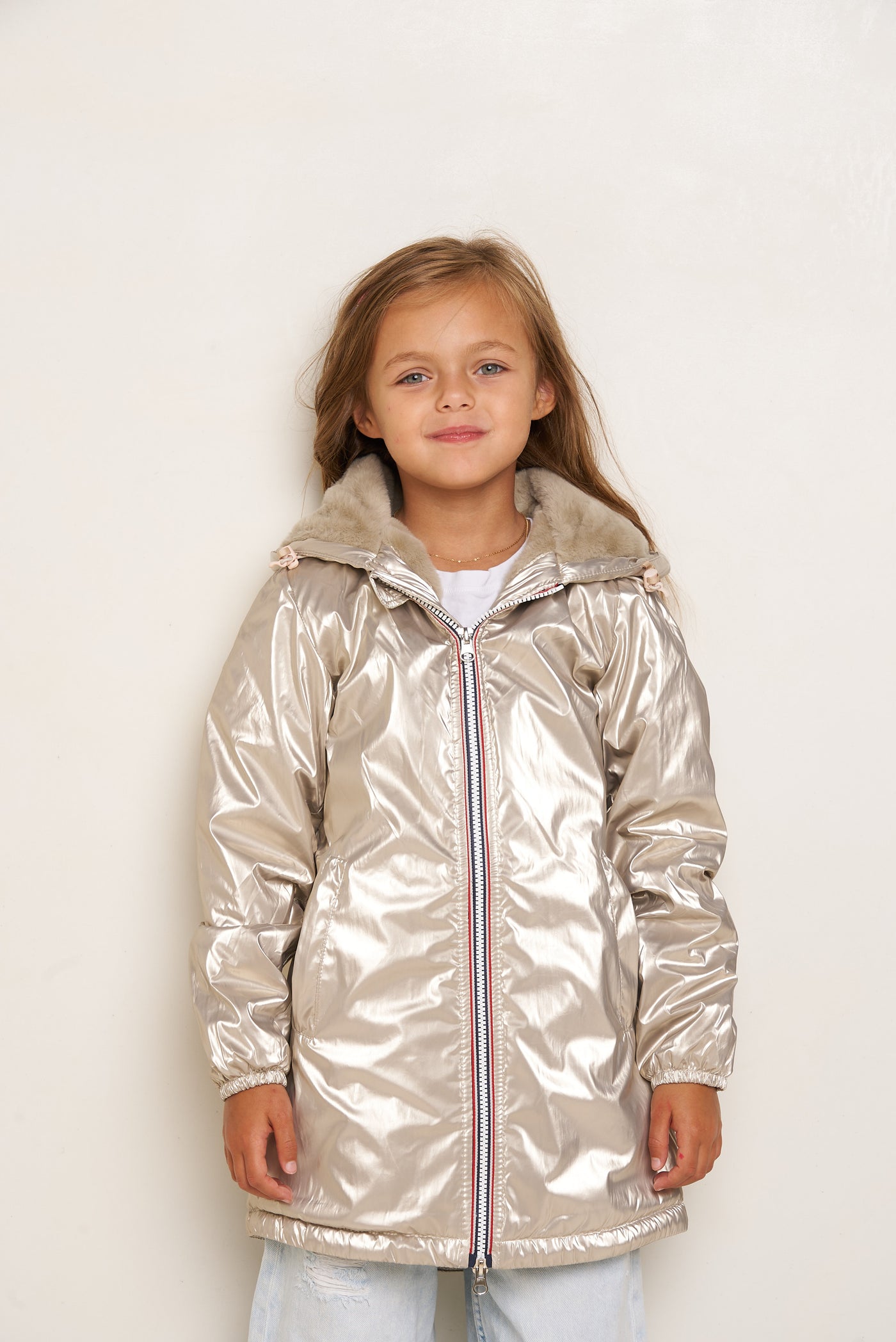 parka fourrure enfant #couleur_or