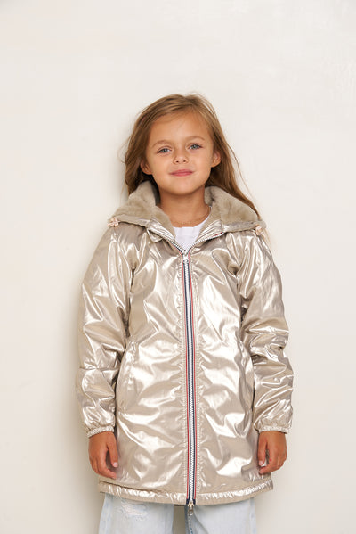 parka fourrure enfant #couleur_or