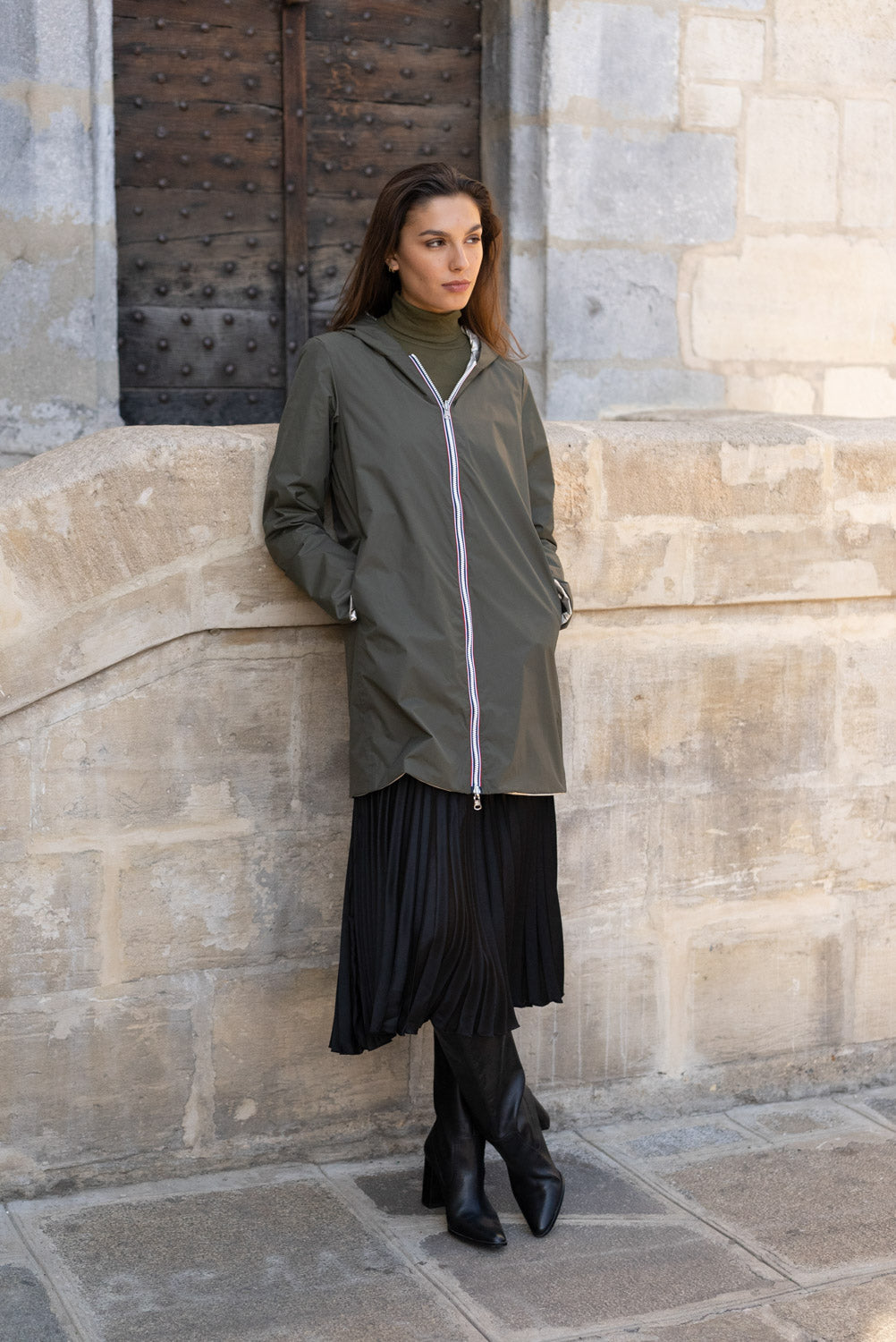 impermeable reversible femme | Laura Jo #couleur_kaki