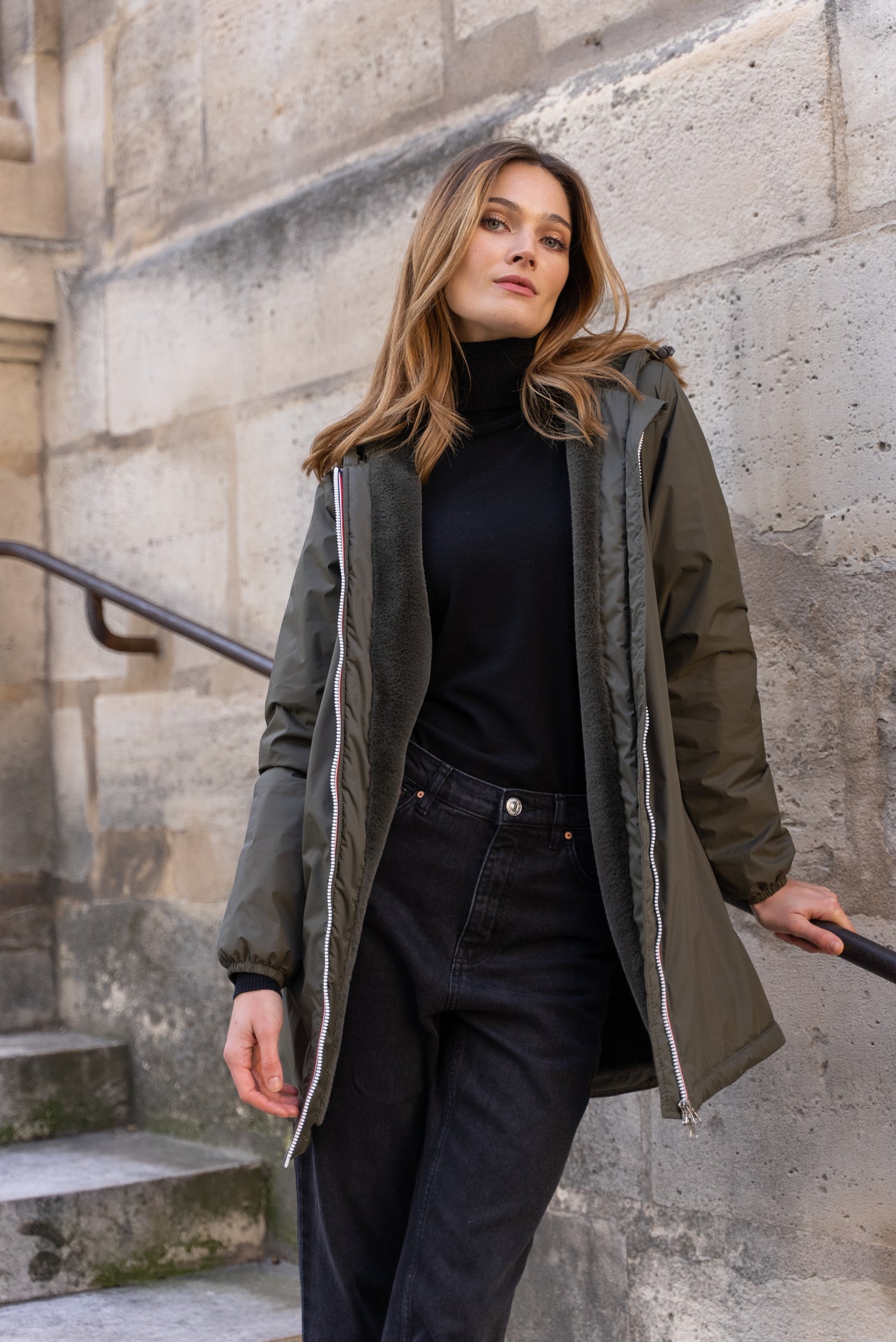 manteau court fourré femme