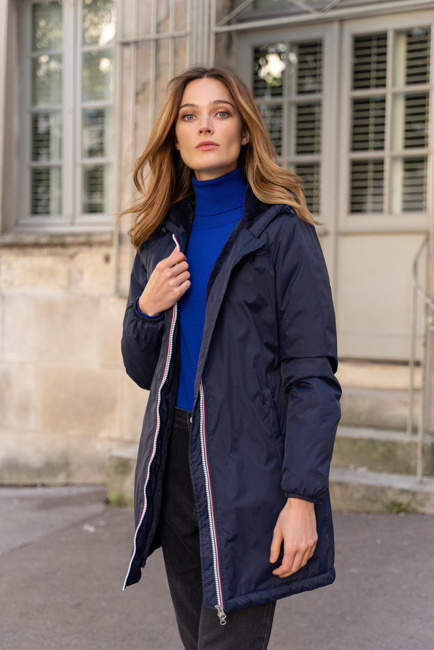 parka longue fourrée femme