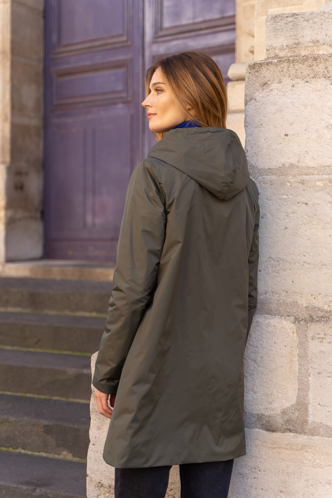 JEKE-DG Manteau Court En Similicuir Avec Fermeture éclair