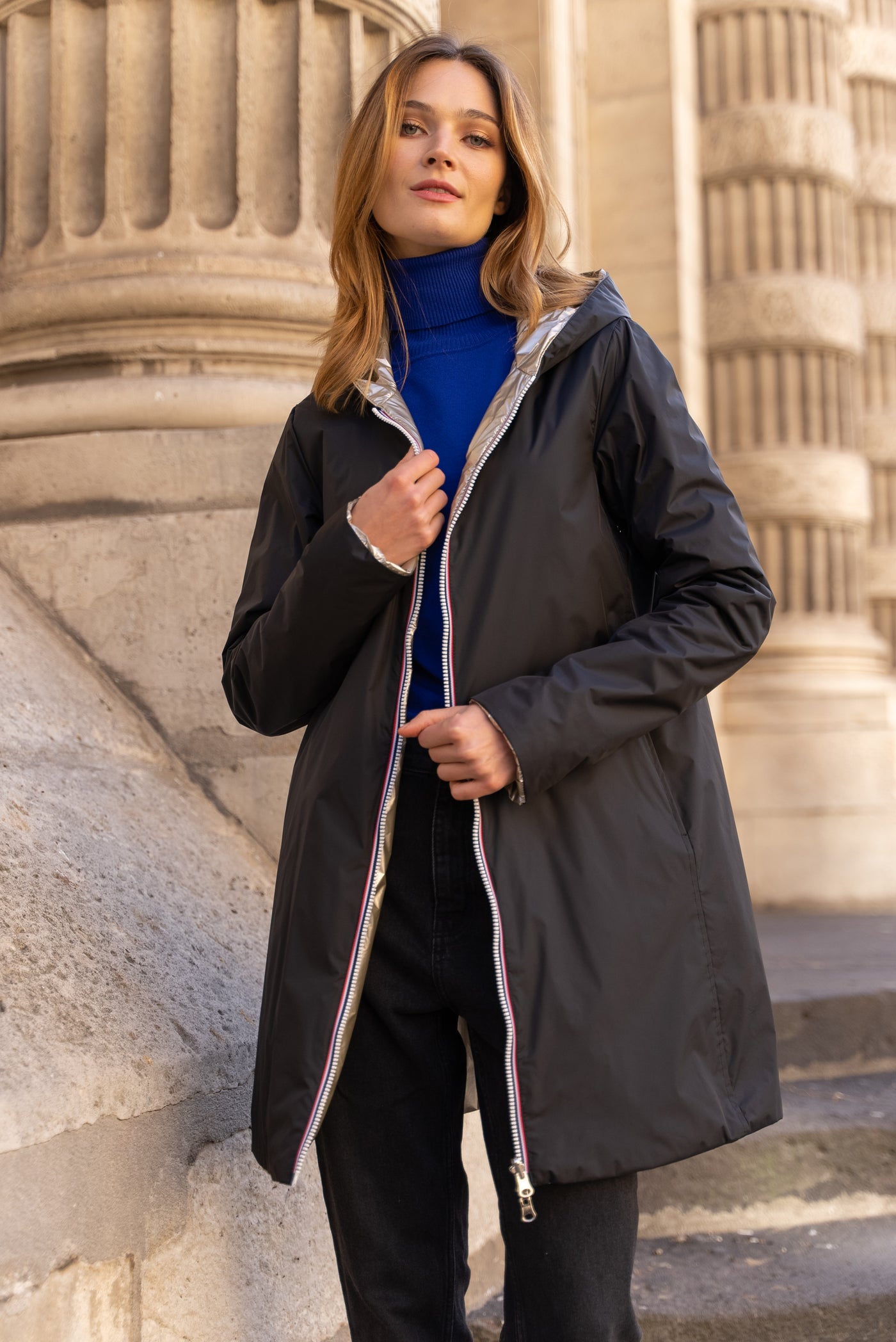 Imperméable réversible | Laura Jo #couleur_noir