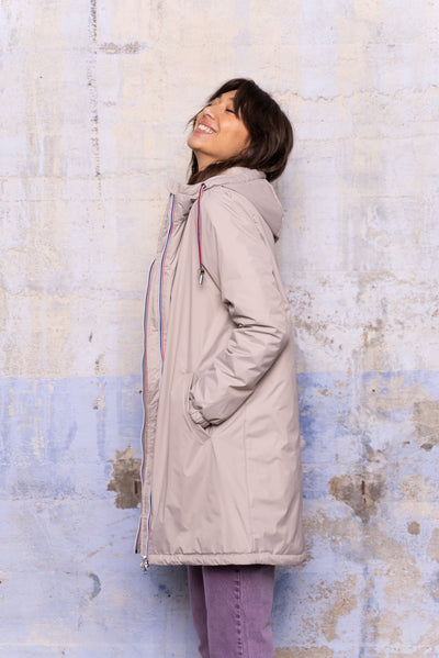 parka fourrée femme #couleur_beige