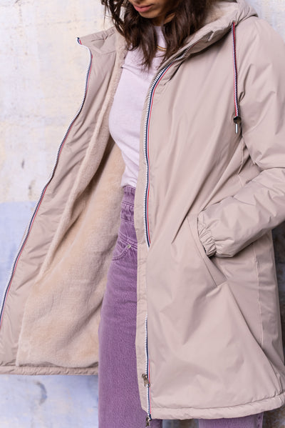 parka fourrée femme #couleur_beige