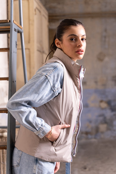 Doudounes sans manches femme #couleur_beige