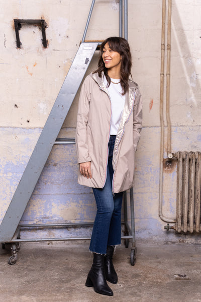 impermeable reversible femme #couleur_beige