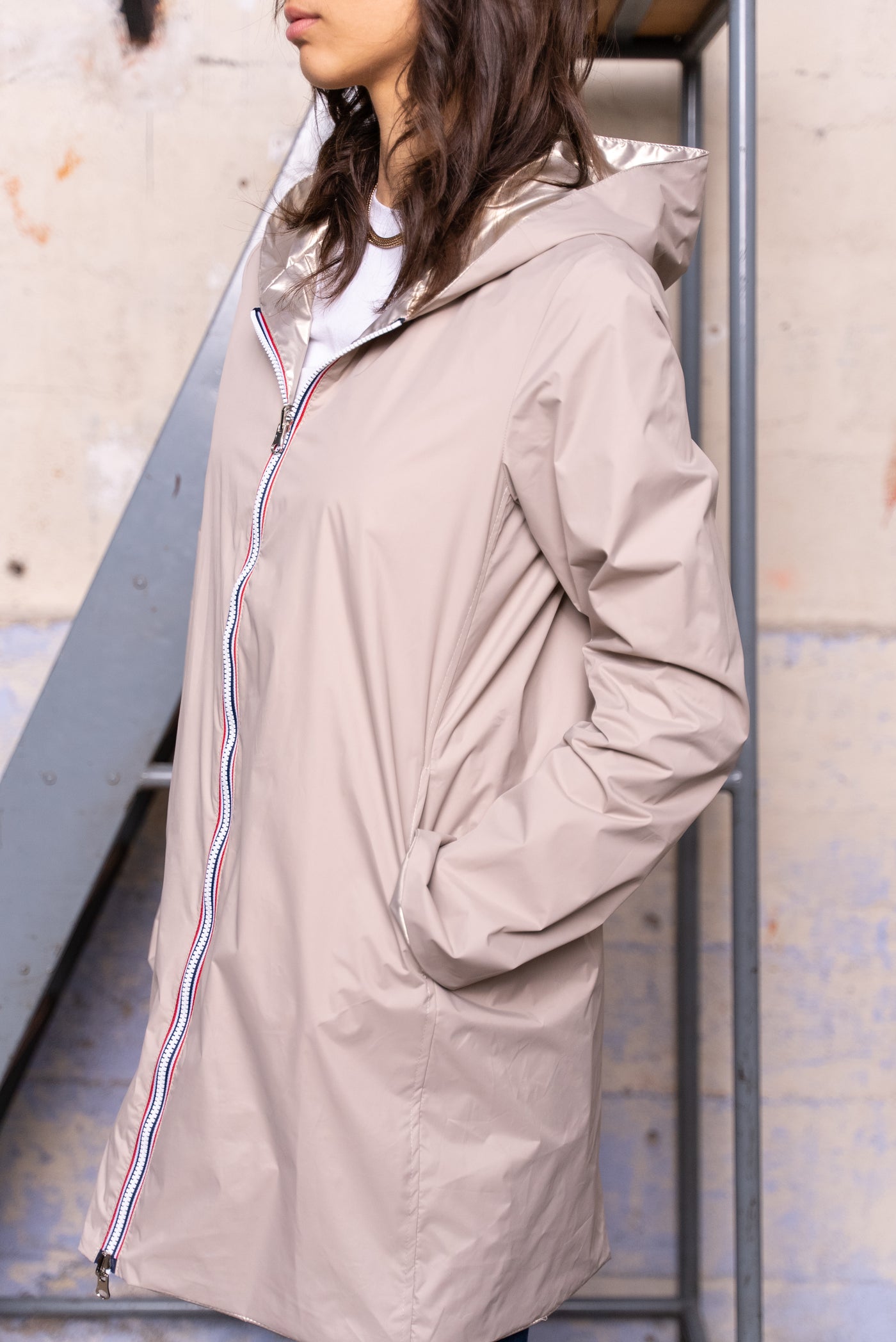 impermeable reversible femme #couleur_beige