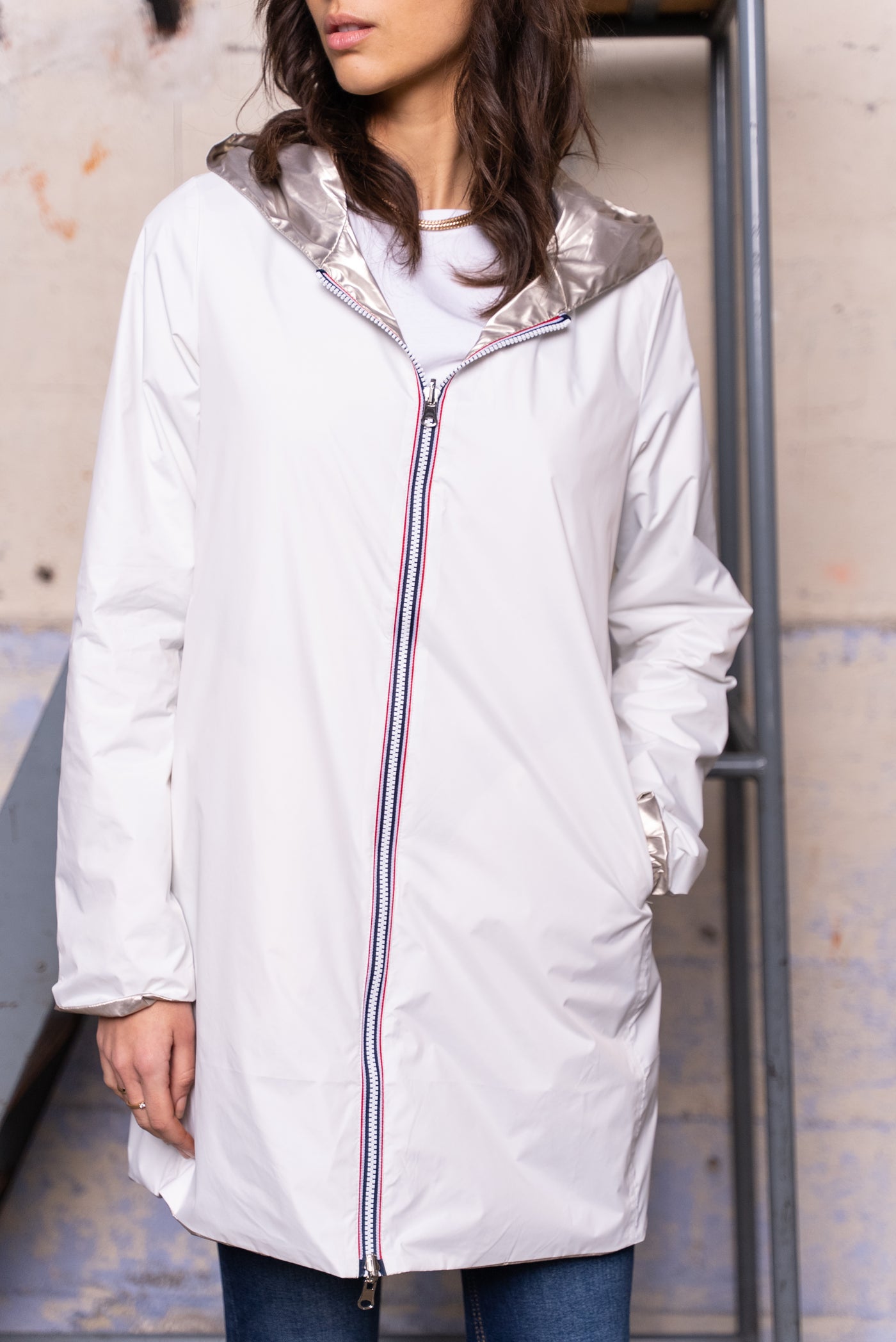 impermeable reversible femme #couleur_blanc