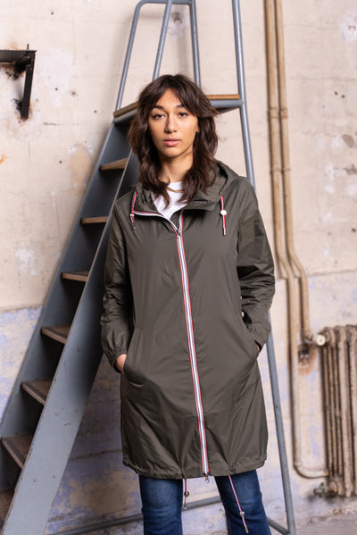 Imperméable long avec cordon